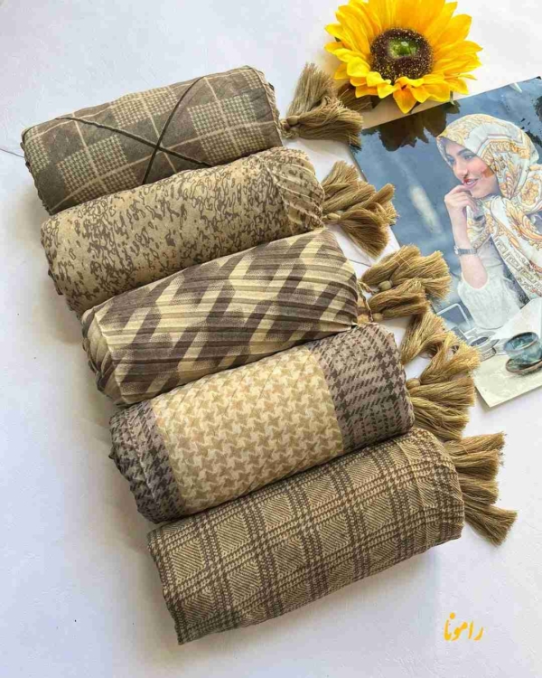 کالکشن شال کرم طرحدار
