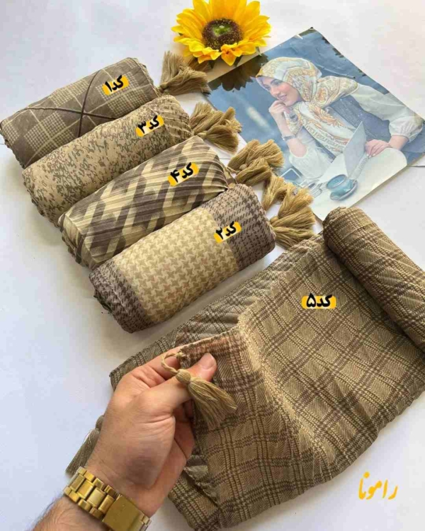 کالکشن شال کرم طرحدار کد70 - تصویر 2