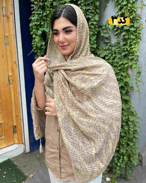کالکشن شال کرم طرحدار کد70 - تصویر 4