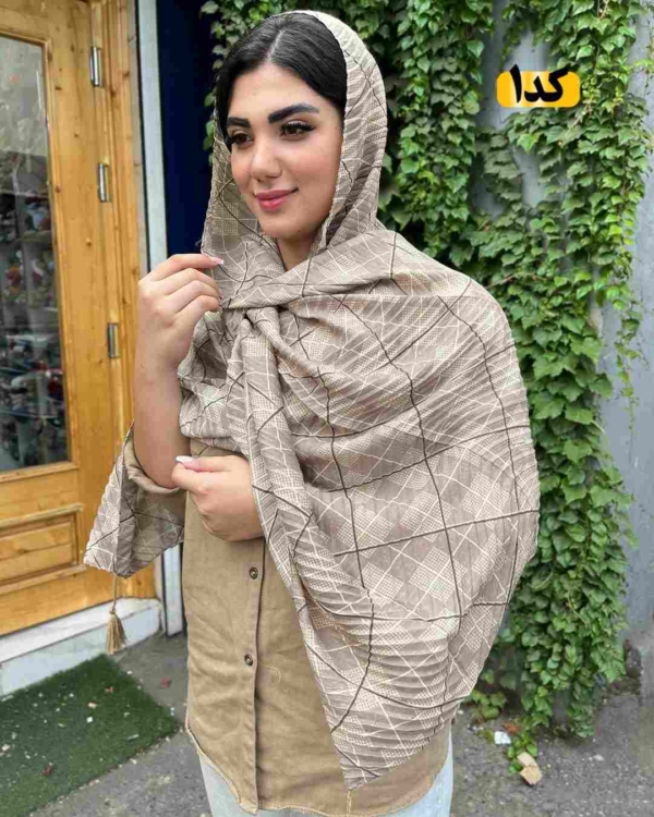 کالکشن شال کرم طرحدار کد70 - تصویر 6