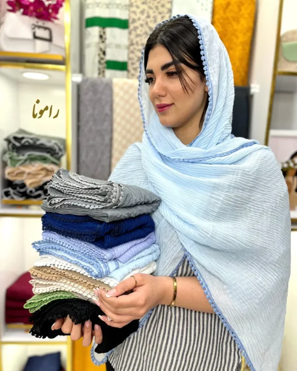 شال پلیسه وارداتی دور عدسی