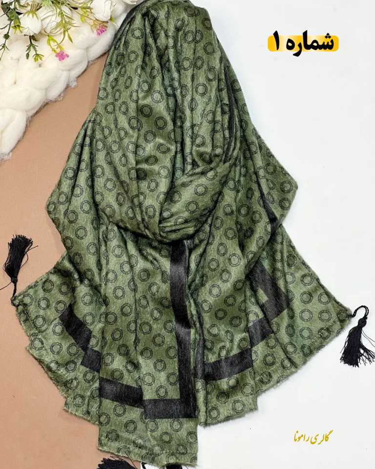 شال موهر مغزپسته ای طرحدار کد110 - تصویر 3