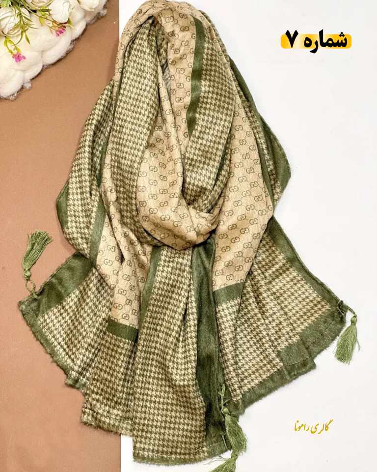 شال موهر مغزپسته ای طرحدار کد110 - تصویر 9