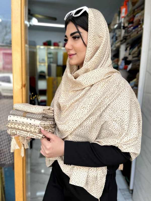 کالکشن شال کرم طرحدار