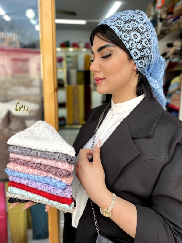 کالکشن مینی اسکارف دانتل سه گوش