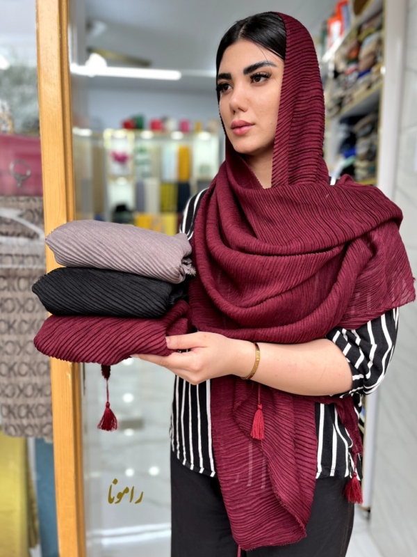 کالکشن شال پلیسه نخی