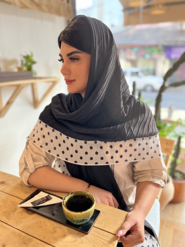 روسری پلیسه خال خالی