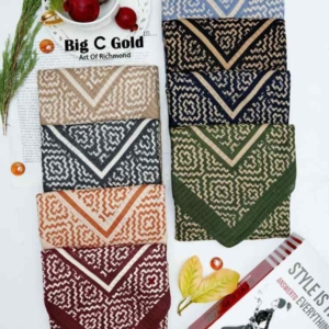 کالکشن روسری طرح دار نخ کندویی کد205