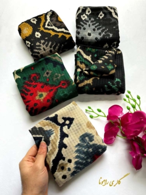 کالکشن روسری نخی نخ کندویی دور دوخت کد206