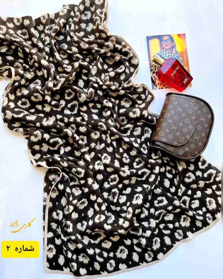 کالکشن شال قهوه ای طرحدار برشکا وارداتی کد228 - تصویر 2