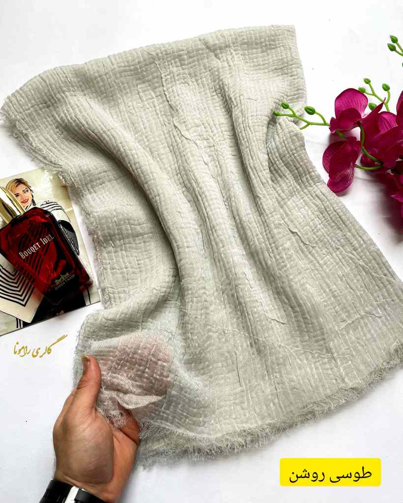 کالکشن شال مربعی وارداتی دورریش نخ وارداتی کد237 - تصویر 4