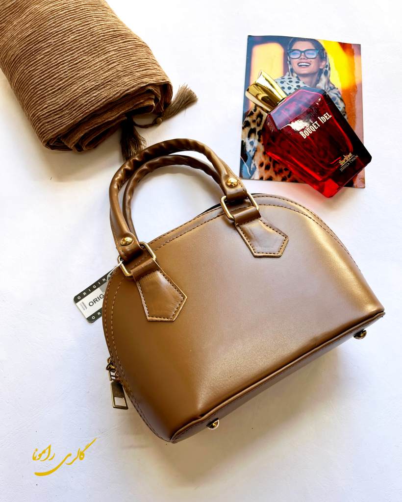 کیف رنگ موکا صندقی دخترانه شیک کد239