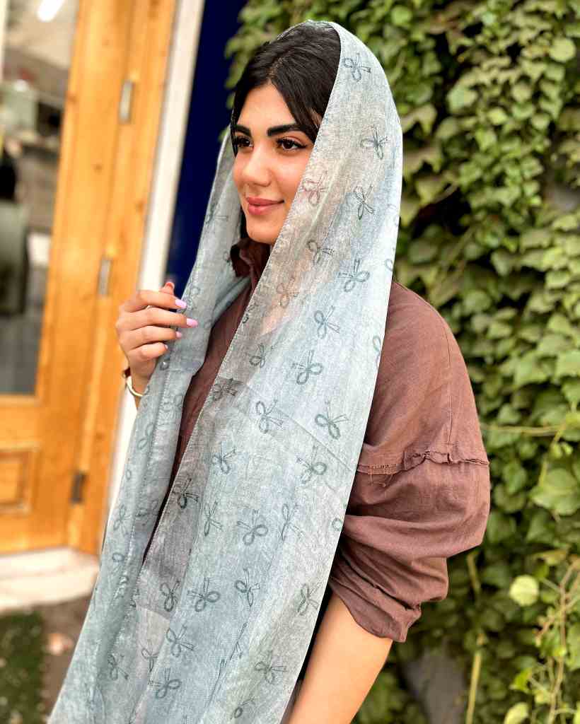 کالکشن شال حریر وارداتی پاپیونی کد245 - تصویر 2