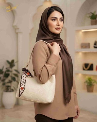 کالکشن کیف متوسط زنانه ربان دار استخوانی کد241