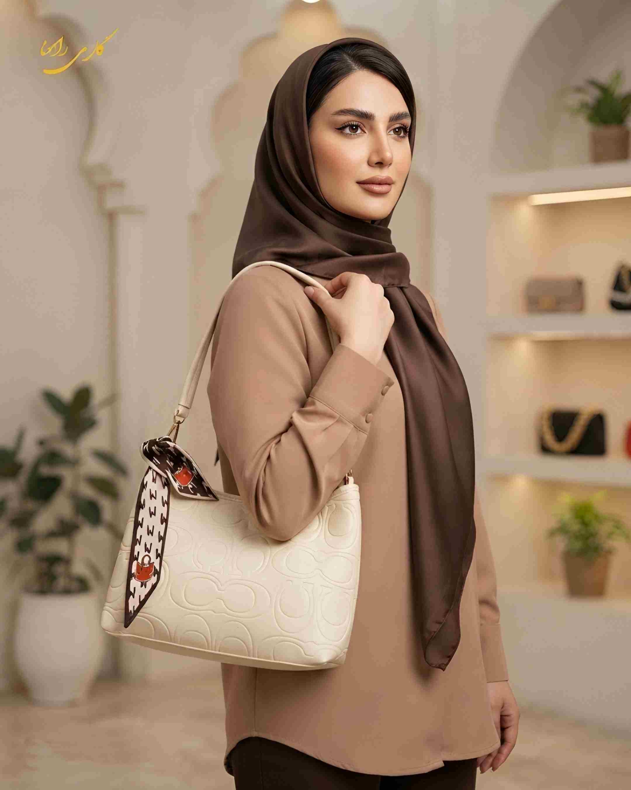 کالکشن کیف متوسط زنانه ربان دار استخوانی کد241