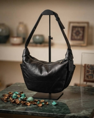 کیف متوسط چرم زنانه مشکی وارداتی کد261